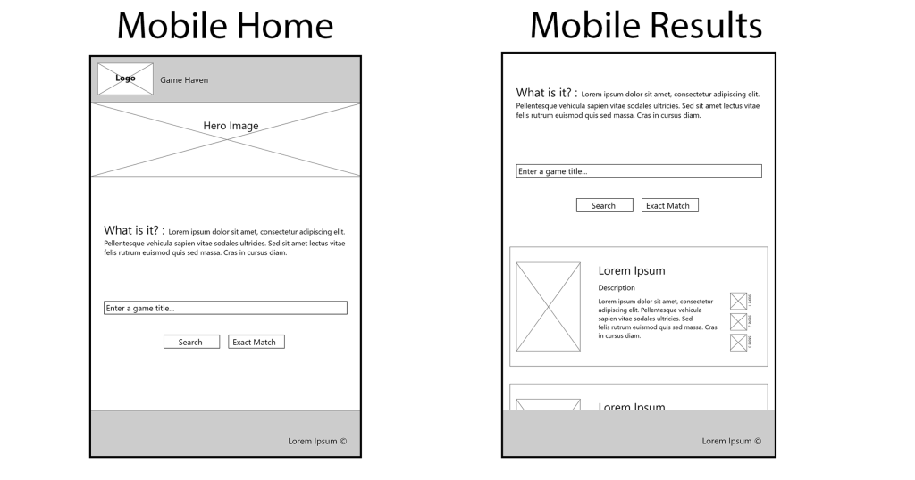 Evan Shaw mobile wireframes
