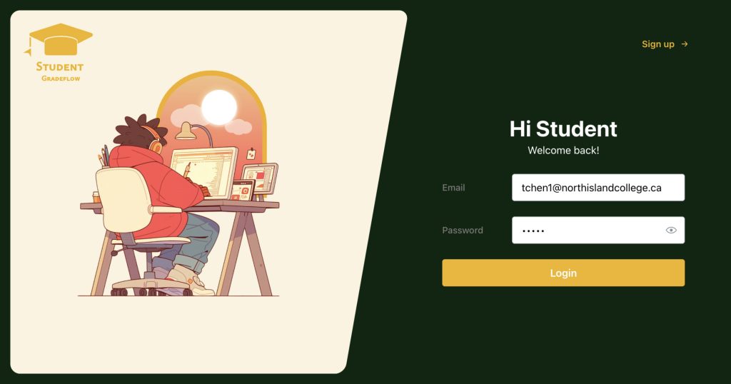 Login page